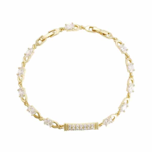 Xuping 14k Gold Plated CZ Diamond Bracelet for Women