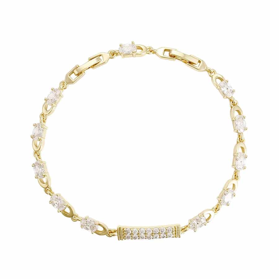 Xuping 14k Gold Plated CZ Diamond Bracelet for Women