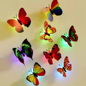 3D Butterfly LED Night Light Wall Stickers for Bedroom Decor
