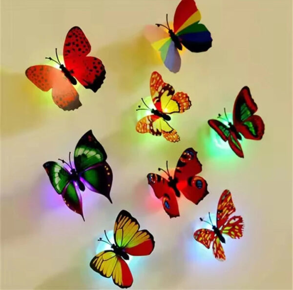 3D Butterfly LED Night Light Wall Stickers for Bedroom Decor