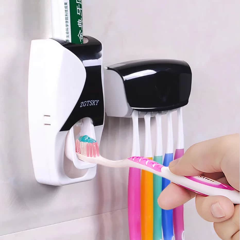 Punch-Free Automatic Toothpaste Dispenser & Holder Set