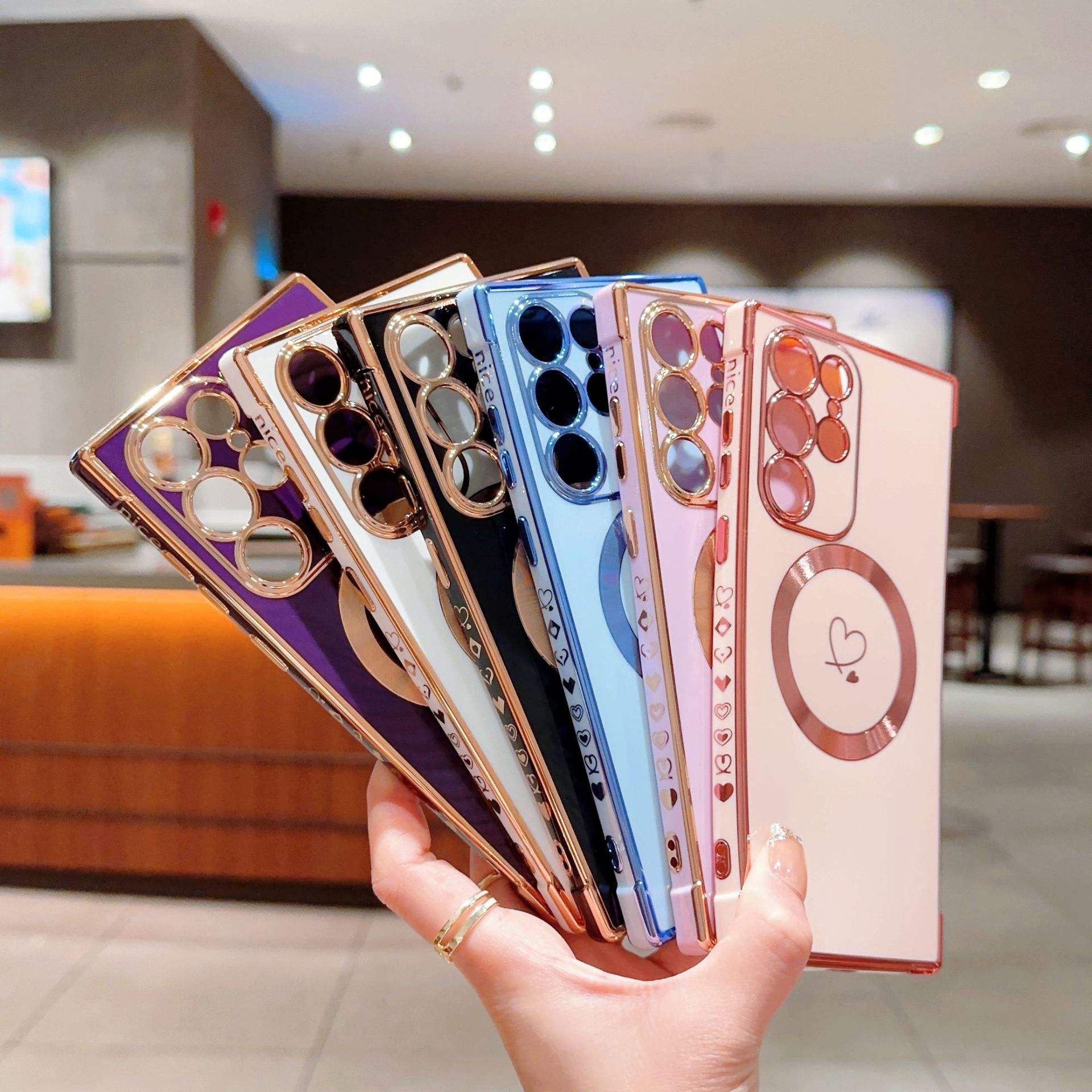 Cute Love Heart Magnetic Charging Case – Soft Silicone Shockproof Cover - Image 5