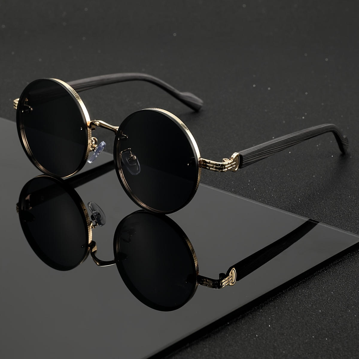 Children’s Retro Round Sunglasses – UV400 Punk Style with Wood Grain Frame, European & American Design - Image 6