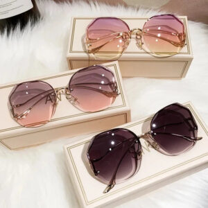 2026 Luxury Rimless Women's UV400 Gradient Sunglasses