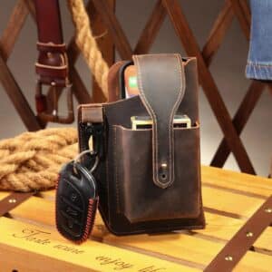 Men's Leather Waist Bag Tactical Phone Holder