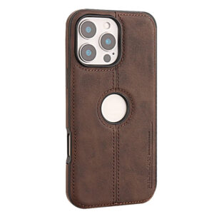 Hollow Logo Magnetic PU Leather Case for iPhone