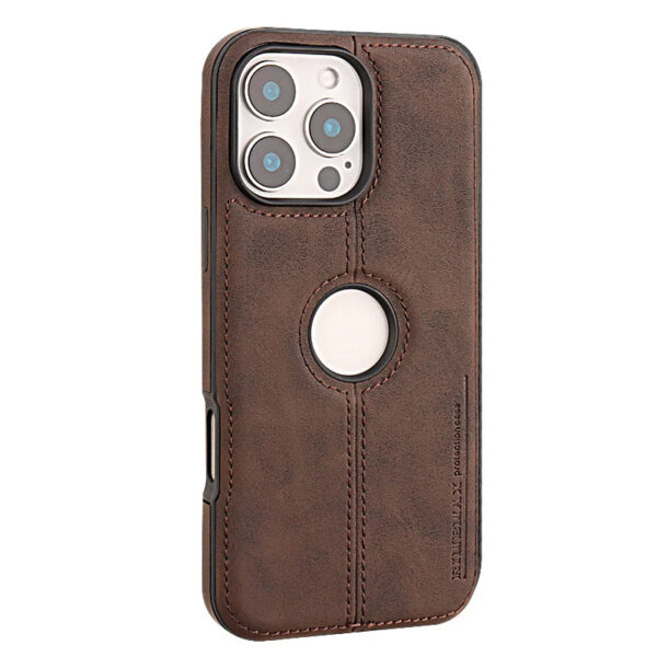 Hollow Logo Magnetic PU Leather Case for iPhone