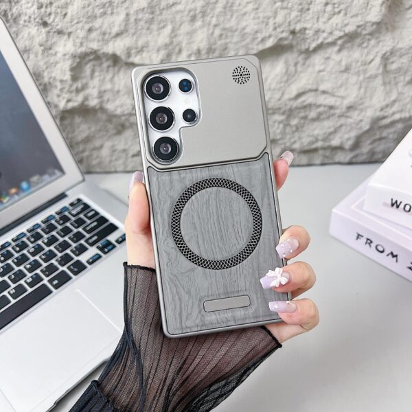 Hot Selling Wood Pattern Magnetic Shockproof Hard Case for Samsung Galaxy S22 /S23/S24/S25 Ultra - Image 5