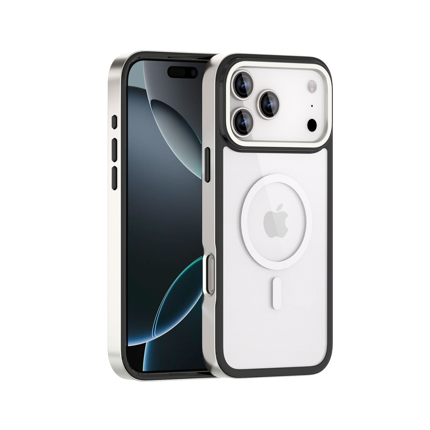 Luxury Magnetic Titanium Metal Electroplated Shockproof Acrylic Phone Case for iPhone 13–17 Pro Max - Image 3