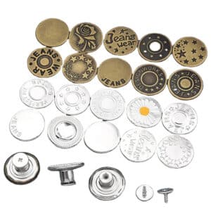 Solid Black Antique Brass Metal Jeans Button for Pants