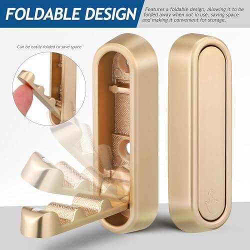 Foldable Wall Mount Hooks – Premium Gold Zinc Alloy Hanger Rail for Home Storage - Image 2