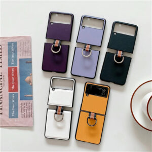 Leather Ring Shockproof Case for Samsung Galaxy Z Flip 3