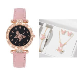 Women's Butterfly Quartz Watch with Lotus Shell