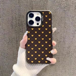 Silver Heart Print Phone Case for iPhone
