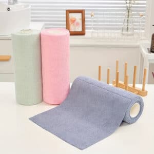 Washable Reusable Microfiber Towel Roll – 25×25cm Tear-Away Cleaning Cloth for Home & Car