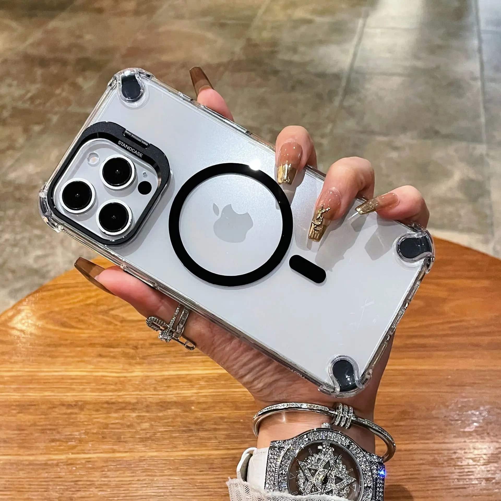 Shockproof Magnetic iPhone Case with Camera Stand & Lens Film - Image 4