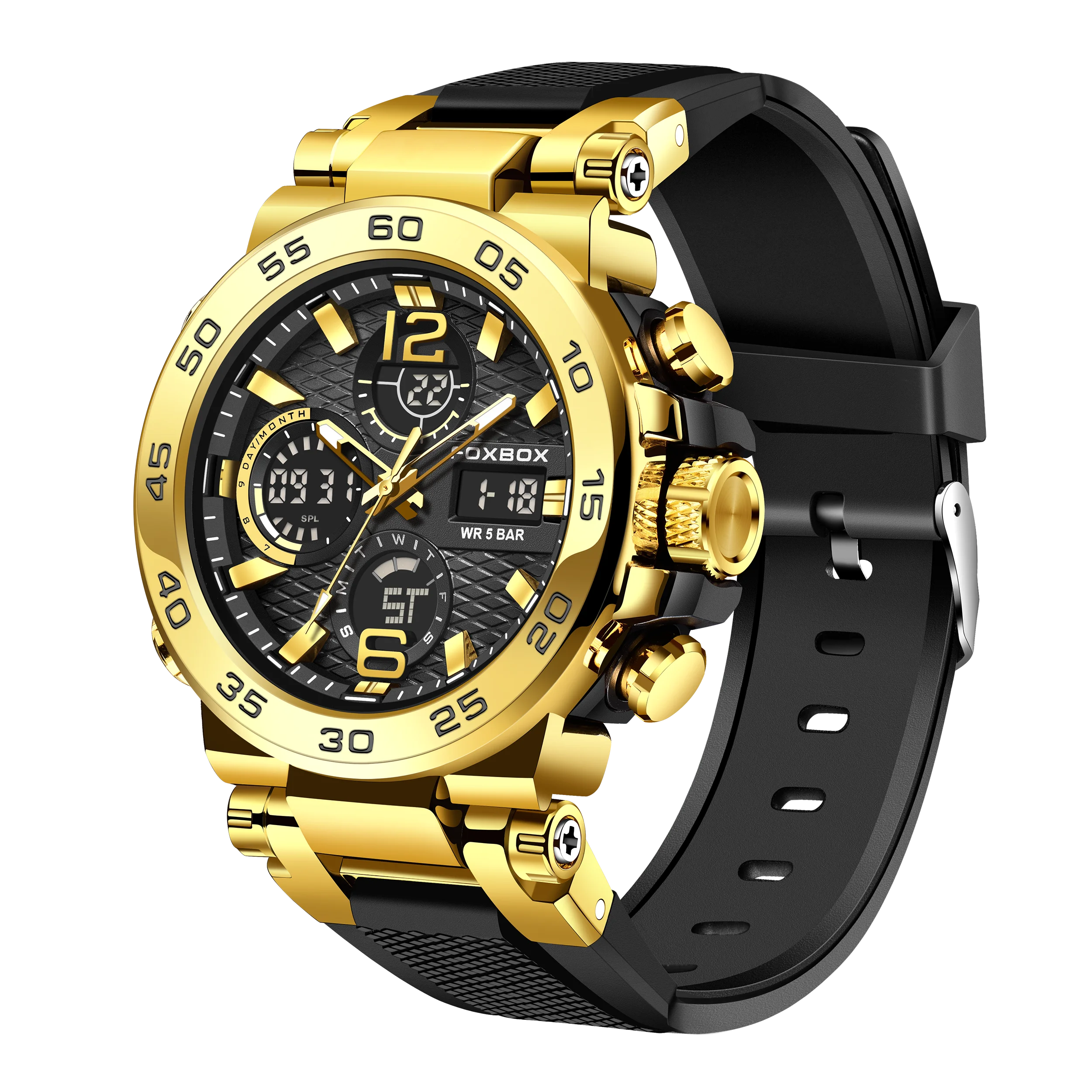 LIGE FB0033 Men's Sport Quartz Watch 5ATM Waterproof