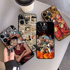 One Piece iPhone 15/16 Pro Max Case Luffy Zoro TPU Cover with Lens Guard