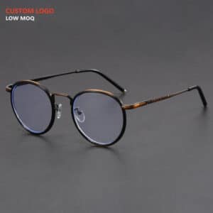 Vintage Round Metal Blue Light Glasses for Men & Women