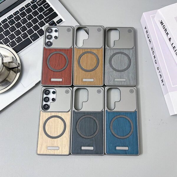 Hot Selling Wood Pattern Magnetic Shockproof Hard Case for Samsung Galaxy S22 /S23/S24/S25 Ultra - Image 6