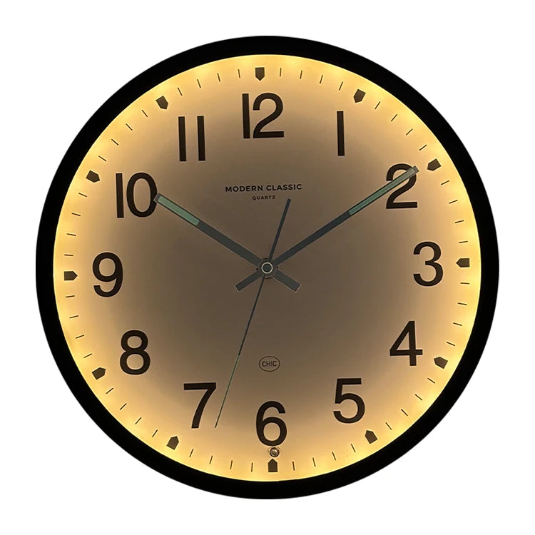 Glow-in-the-Dark Silent Wall Clock with Voice Control
