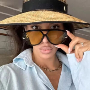 Luxury Brand Pilot Oval Sunglasses Women for Men 2025 New Popular Vintage Bent Leg Design Sun Glasses Punk Double Bridge Eyewear