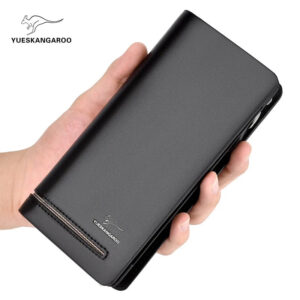 Men's RFID Clutch Wallet with Multi-Card Slots and Zipper