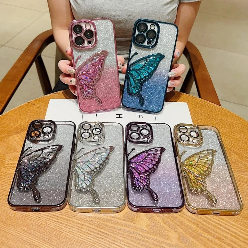 Glitter Butterfly Quicksand Case for iPhone