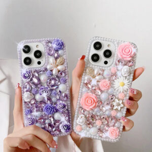 Designer Pearl Flower Phone Case for iPhone