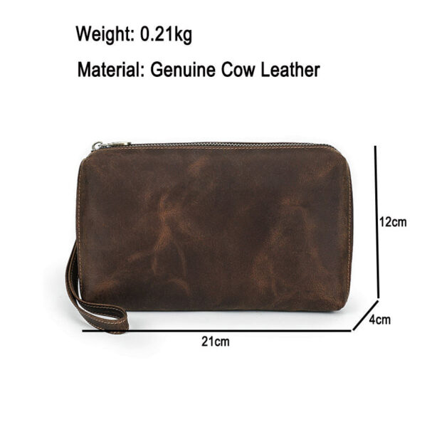 AndoBag Men’s Genuine Cow Leather Clutch Bag – RFID Blocking Long Wallet & Travel Wrist Purse - Image 3
