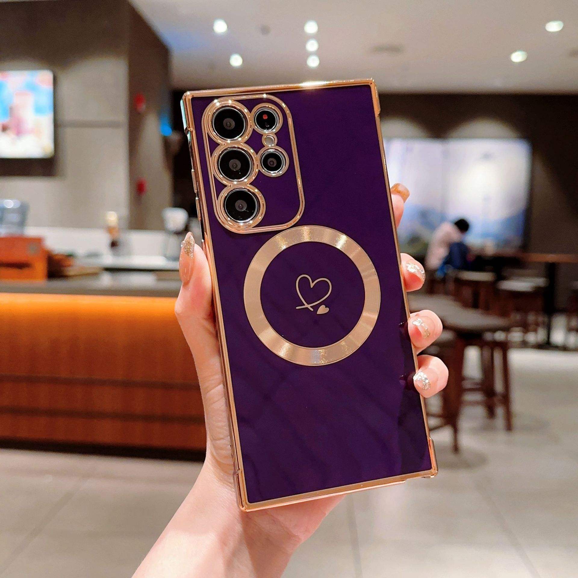 Cute Love Heart Magnetic Charging Case – Soft Silicone Shockproof Cover - Image 3
