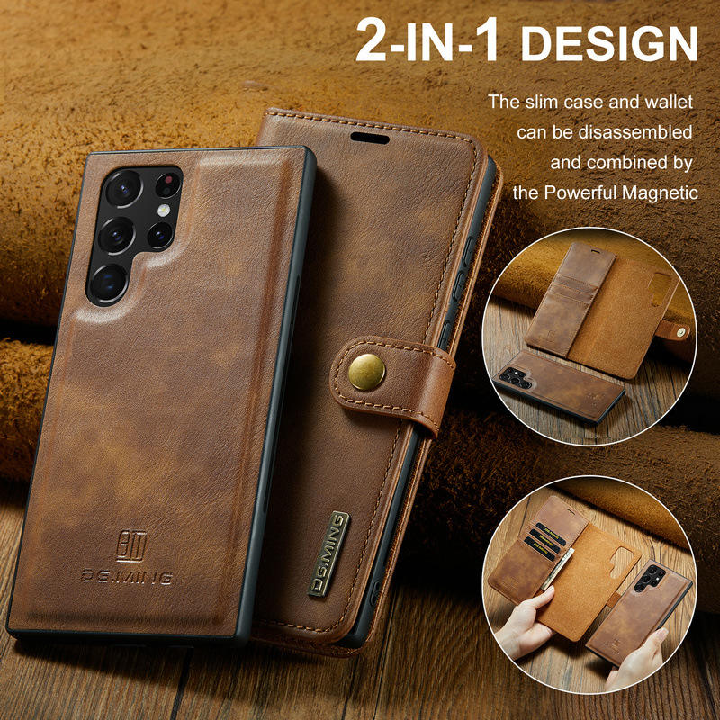 European & American Flip Wallet Case for Samsung – Split Card Holder Leather Cover - Image 3