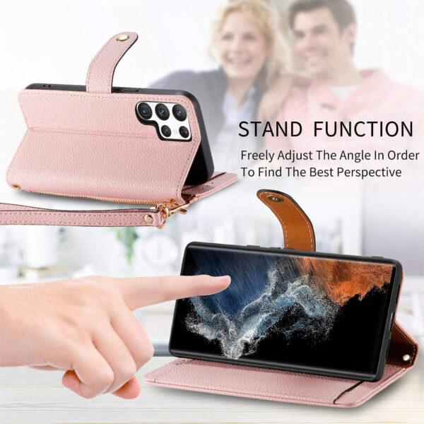 Luxury Heart Design Flip Leather Wallet Case for Girls – Card Holder & Book Style Cover for Mobile Phone - Image 7