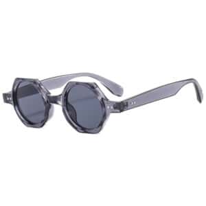 Unisex Polygon Sunglasses with Custom Logo and Round Lens