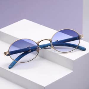 Retro Oval UV400 Sunglasses for Men & Women - Small Frame, Gold