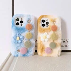 Plush Flower Strap Case for iPhone