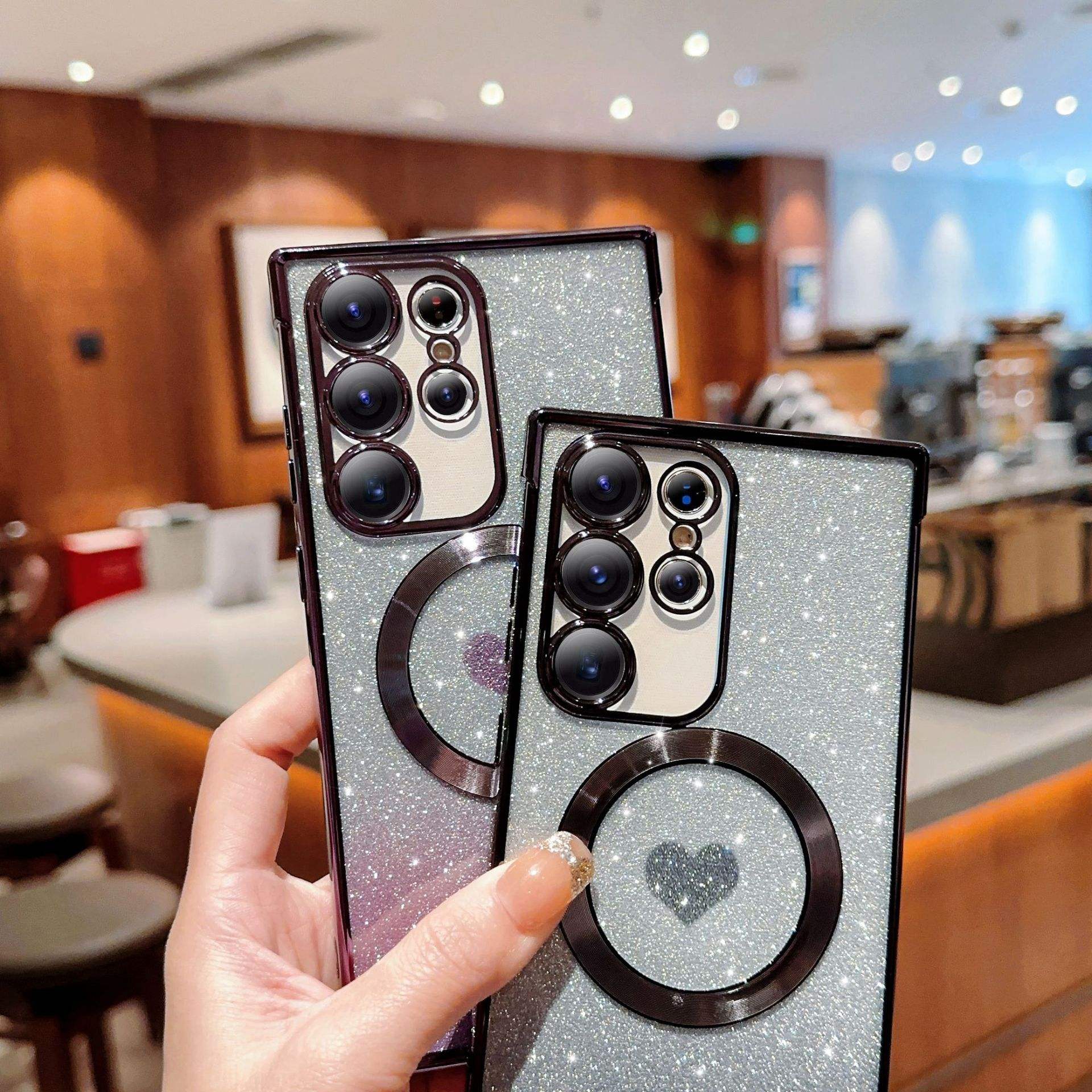 Luxury Gradient Glitter Love Heart Case for Samsung - Image 3