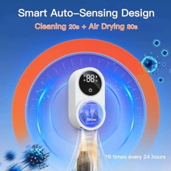 UV Light Toothbrush Sterilizer & Holder, Portable Rechargeable with Automatic Drying Fan - Image 5