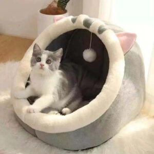 Cozy Cave Cat Bed Washable Cotton for Cats & Small Dogs