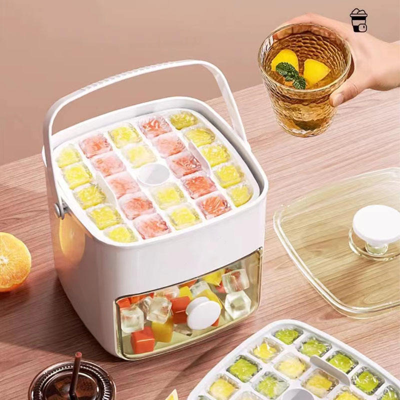 Double-Layer 48-Grid Ice Tray with Handle, Food-Grade ABS & PP Material - Image 2