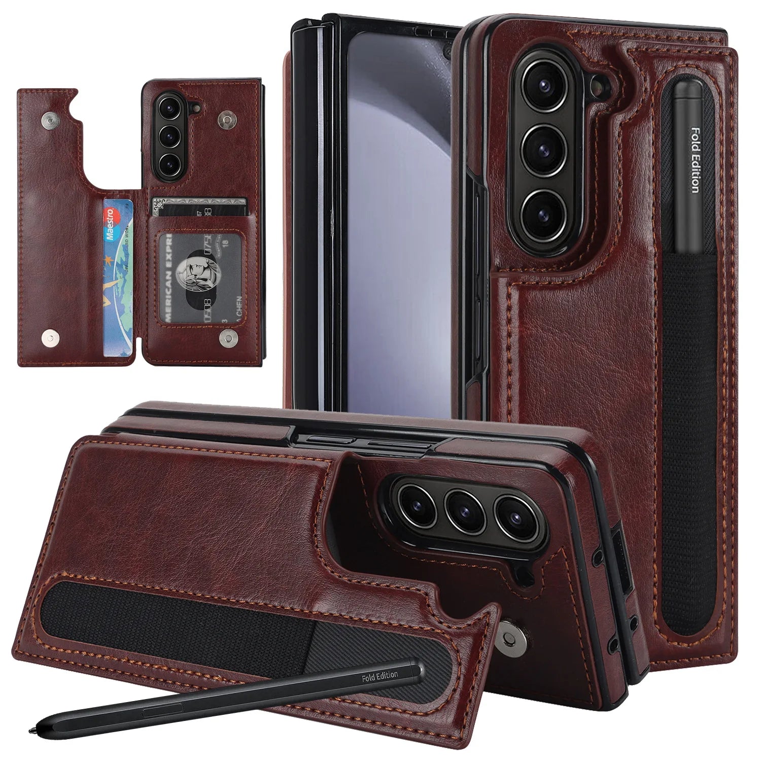 Luxury Leather Wallet Case for Samsung