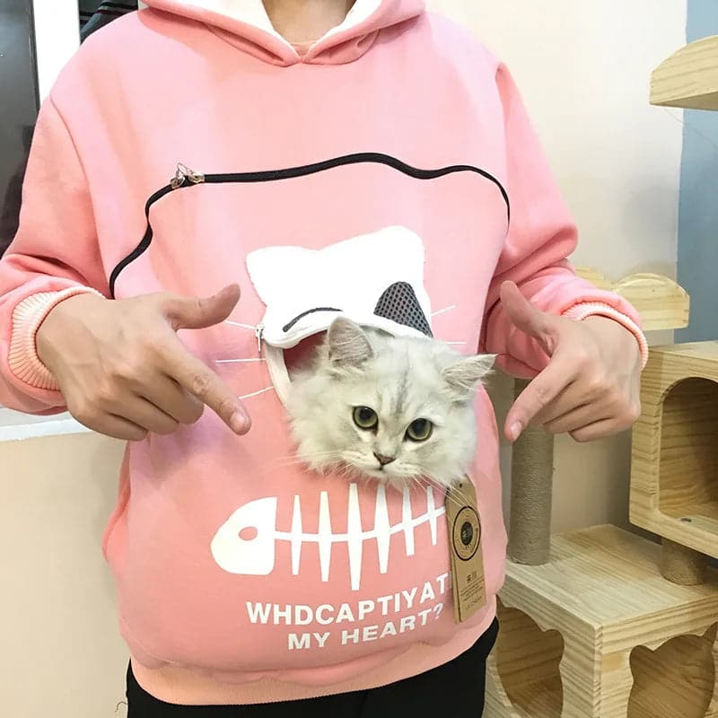 Pet Carrier Hoodie with Kangaroo Pocket for Cat & Dog Lovers - Image 3