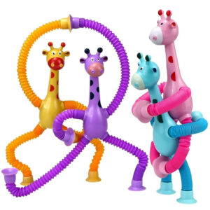 Kids' Stress Relief Squeeze Giraffe Toy with Suction Cup