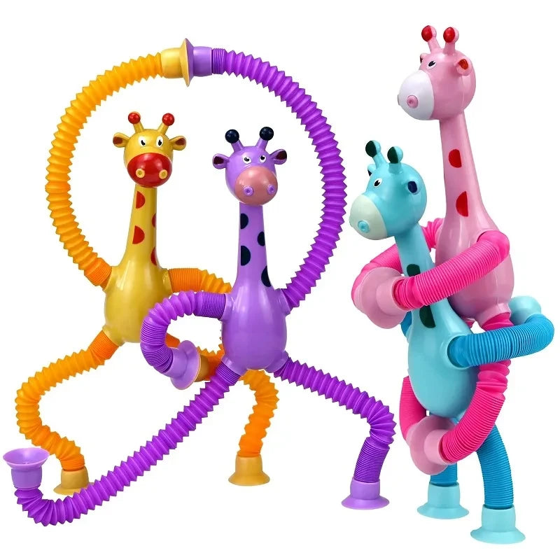 Kids' Stress Relief Squeeze Giraffe Toy with Suction Cup