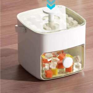 Double-Layer 48-Grid Ice Tray with Handle, Food-Grade ABS & PP Material