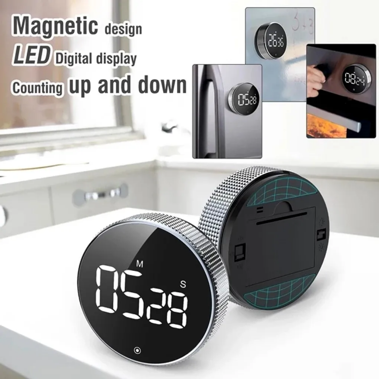 Large LED Display Digital Kitchen Timer – Rotatable Magnetic Countdown Alarm for Cooking & Baking - Image 4