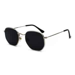 Retro Hexagon UV400 Sunglasses, Gradient Lenses, Gold/Silver Frames