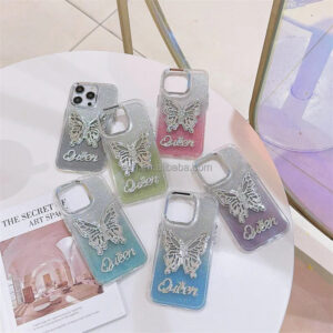 Bling Glitter Phone Case with 3D Butterfly Holder for i phone