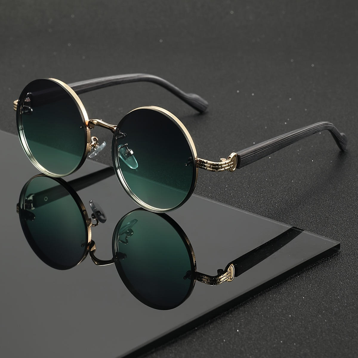 Children’s Retro Round Sunglasses – UV400 Punk Style with Wood Grain Frame, European & American Design - Image 3