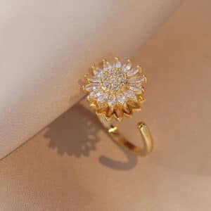 Sunflower Diamond Ring & Clavicle Chain Necklace Set 2026